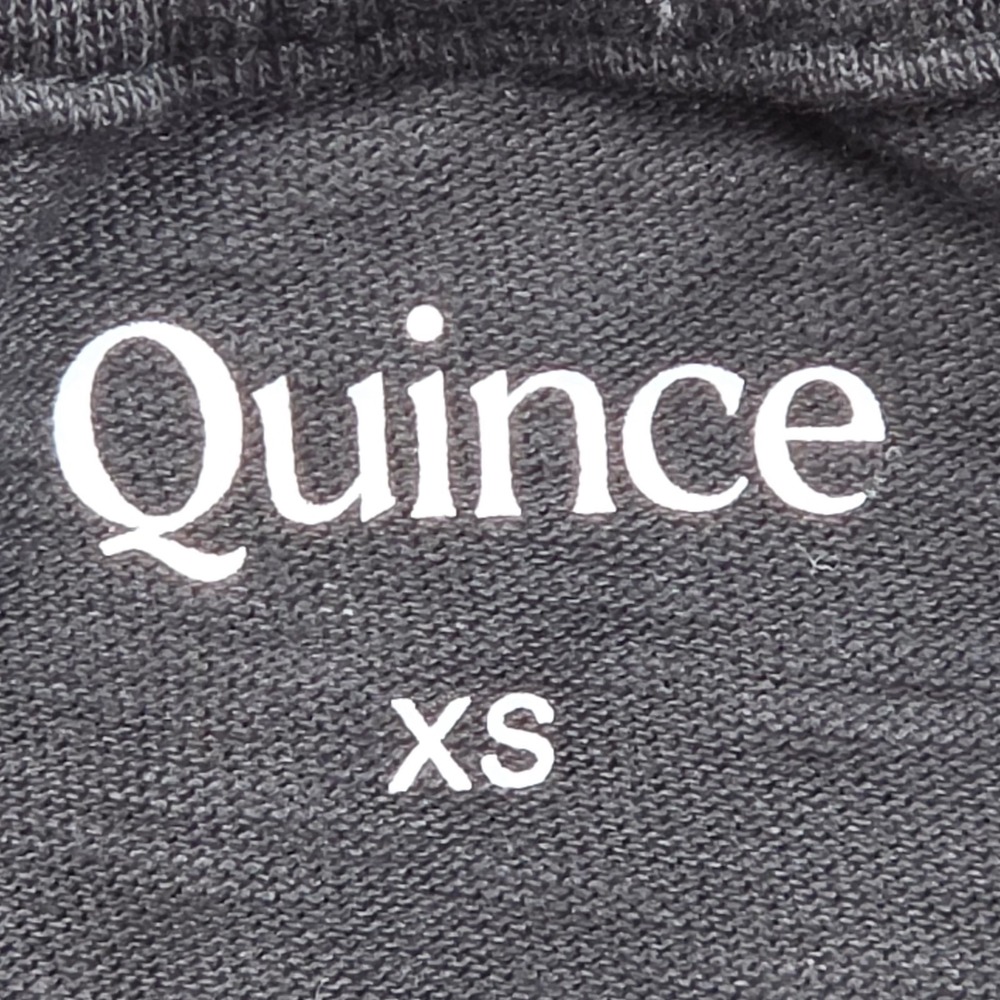 Quince Womens XS Black Organic Cotton Slub Long Sleeve Tee Crewneck Top NWT Soft - Picture 4 of 11